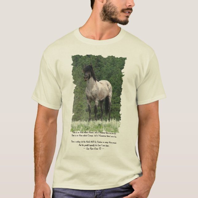 Spanischer Mustang Art & Gedicht T - Shirt (Vorderseite)
