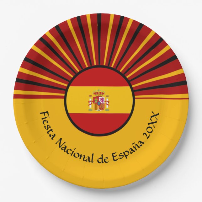 Spanischer Nationalfeiertag Spanien Hispanic Pappteller (Vorderseite)