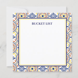 Spanischer Navy Yellow Tile Mediterranean Bucket V Einladung