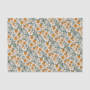Spanischer Obstgarten - Muster von Orangen und Blä Seidenpapier