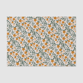 Spanischer Obstgarten - Muster von Orangen und Blä Seidenpapier