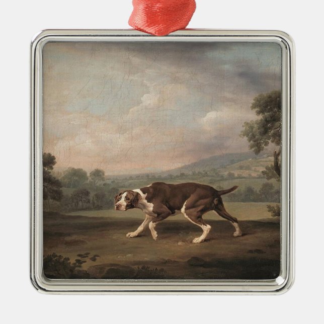 Spanischer Pointer Dog (von George Stubbs) Ornament Aus Metall (Vorne)