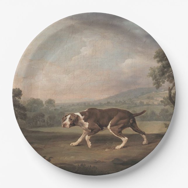 Spanischer Pointer Dog (von George Stubbs) Pappteller (Vorderseite)
