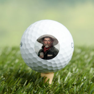 Spanischer Ranchero-Cowboy im alten Western-Saloon Golfball