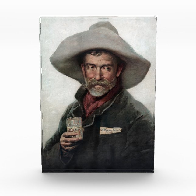 Spanischer Ranchero Cowboy in Old West Saloon Fotoblock (Vorderseite)