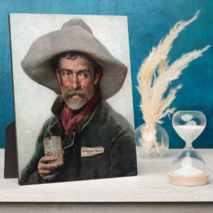 Spanischer Ranchero Cowboy in Old West Saloon Fotoplatte