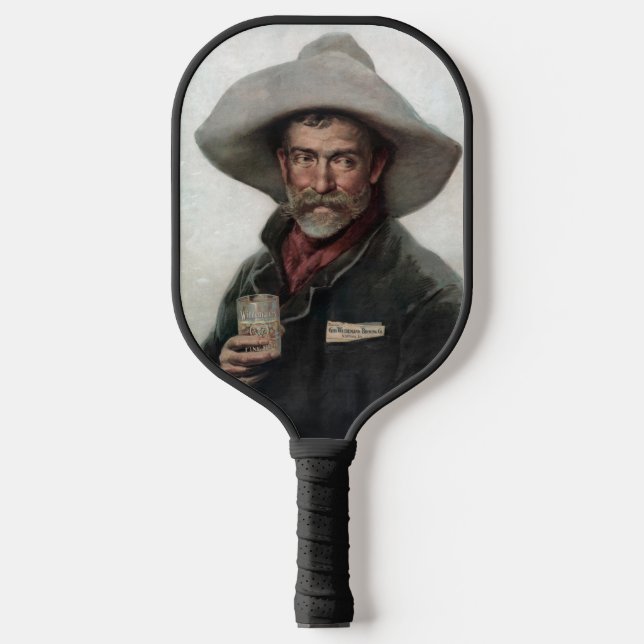 Spanischer Ranchero Cowboy in Old West Saloon Pickleball Schläger (Vorderseite)