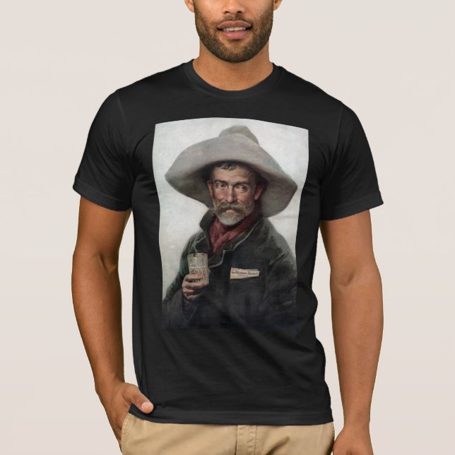 Spanischer Ranchero Cowboy in Old West Saloon T-Shirt (Vorderseite)