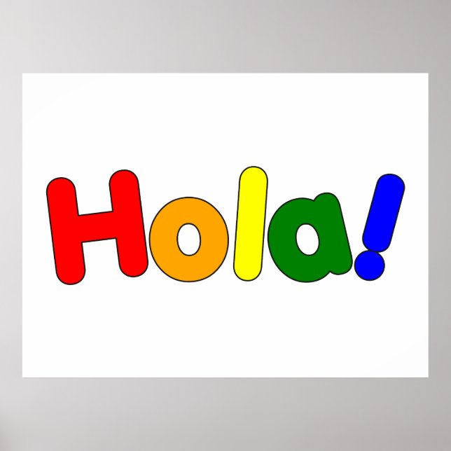 Spanischer Regenbogen Hallo Espanol Iris Hola Poster (Vorne)