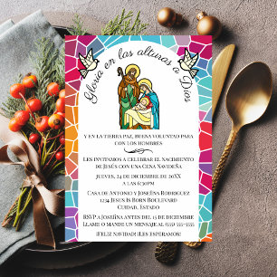 Spanischer Ruhm zu Gott Christliches Weihnachtsess Einladung