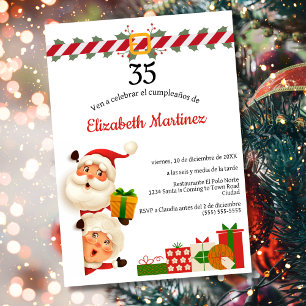 Spanischer Santa & Mrs Claus Weihnachten 35. Gebur Einladung