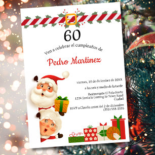 Spanischer Santa & Mrs Claus Weihnachten 60. Gebur Einladung