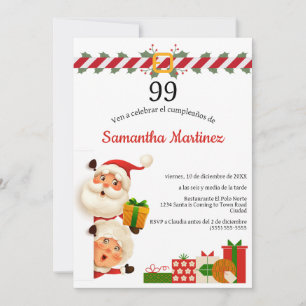 Spanischer Santa & Mrs Claus Weihnachten 99. Gebur Einladung