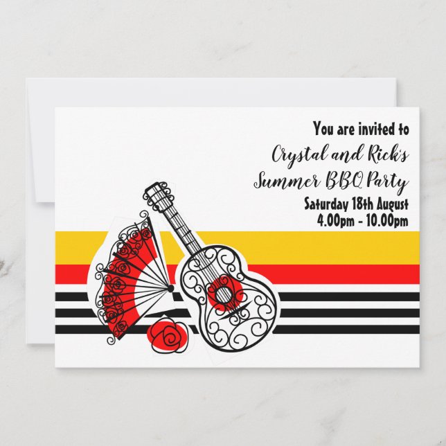 Spanischer Souvenirs Classic Strip horizontal Einladung (Vorderseite)