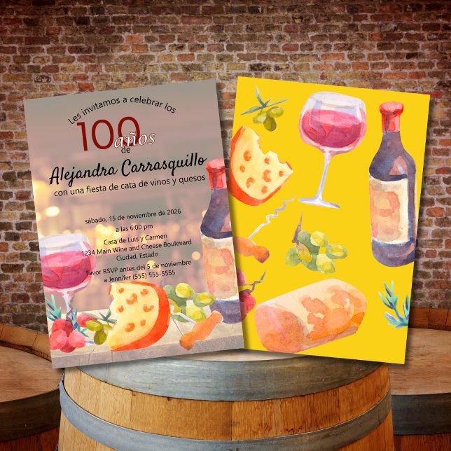 Spanischer Spaß Wein & Käse Degustation 100. Gebur Einladung (Von Creator hochgeladen)