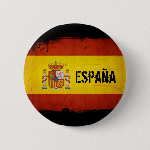 Spanischer Stolz Grunge Spanienflagge Button