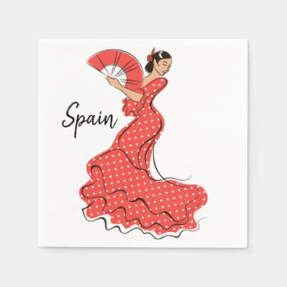 Spanischer Tänzer Flamenco Serviette