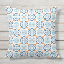 Spanischer Tile Mediterrane Blauer Orange Weißes O