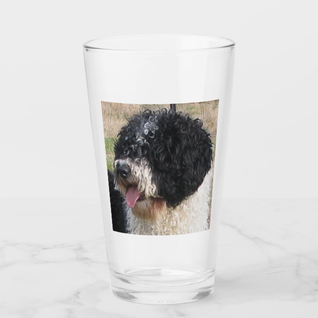 Spanischer Wasserhund Glas (Vorderseite)