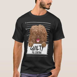 Spanischer Wasserhund Mugshot Schuldiger Hund T-Shirt