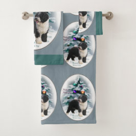 Spanischer Wasserhund Weihnachten Badhandtuch Set