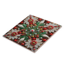 Spanischer Weihnachtsstern Handfarbe Terracotta No Fliese