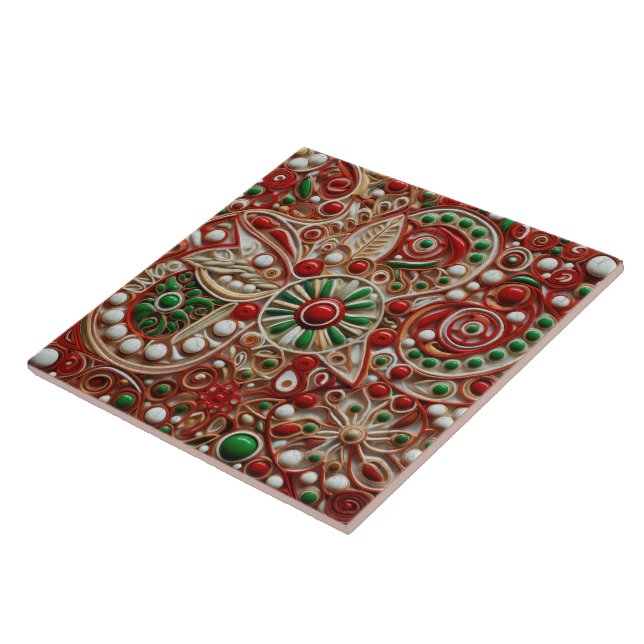 Spanischer Weihnachtsstern Handfarbe Terracotta No Fliese (Seite)