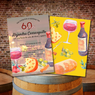 Spanischer Wein & Käse Verkostung Klasse 60. Gebur Einladung