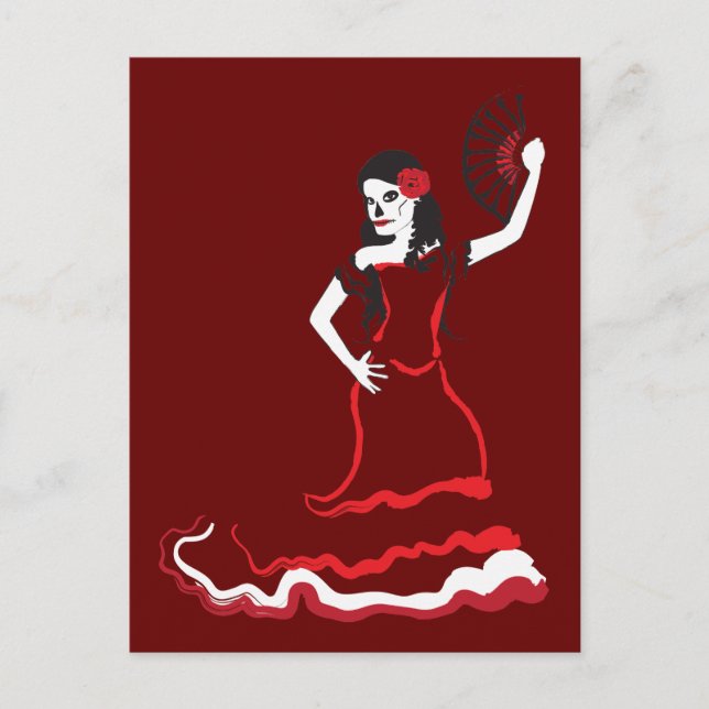 Spanischer Zucker-Schädel-Tänzer Postkarte (Vorderseite)