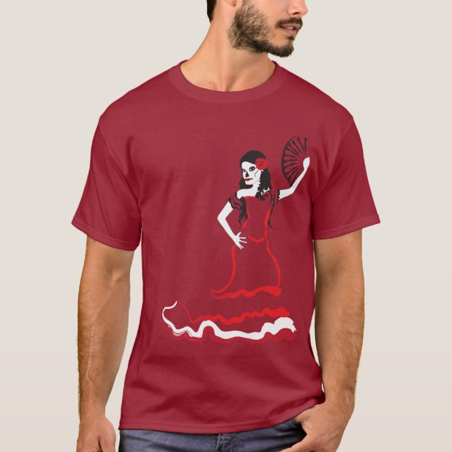 Spanischer Zucker-Schädel-Tänzer T-Shirt (Vorderseite)