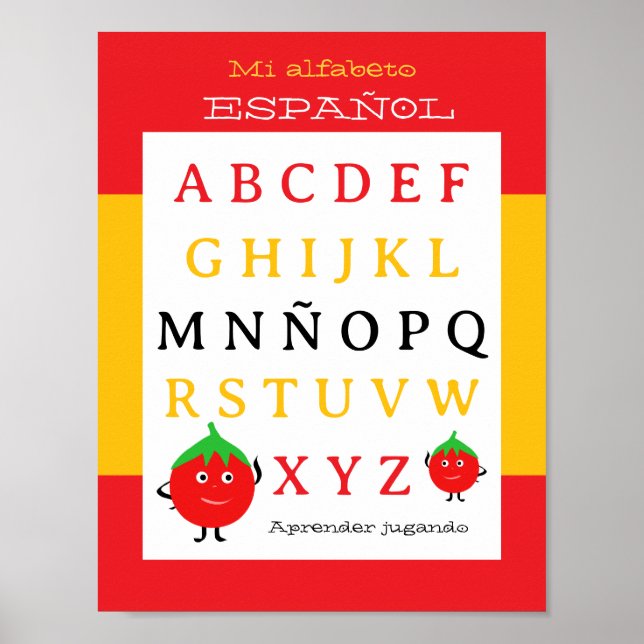 Spanisches Alphabet Kinderposter Süße Tomaten Poster (Vorne)