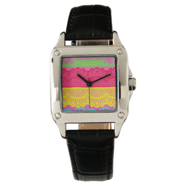 spanisches Blumendesign 9 Armbanduhr (Vorderseite)