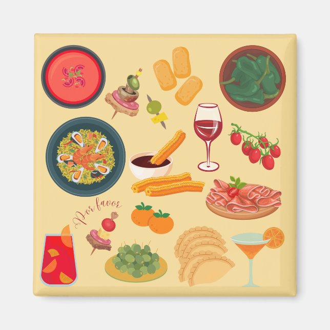 Spanisches Essen Magnet (Vorne)