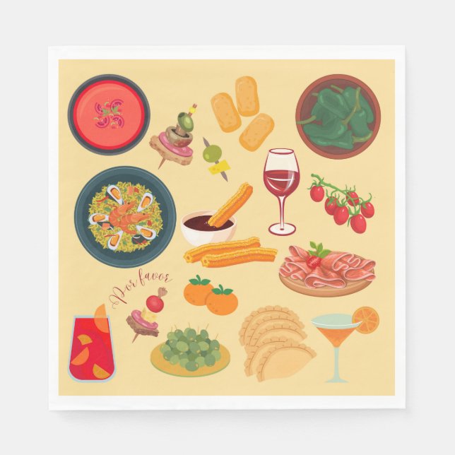 Spanisches Essen Serviette (Vorderseite)