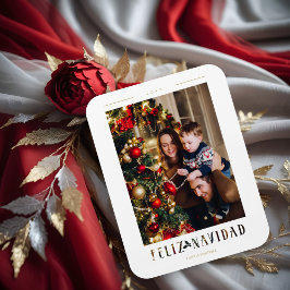Spanisches Feliz Navidad Modern Calligrafy Foto Magnet