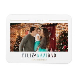 Spanisches Feliz Navidad Modern Typografy Foto Magnet