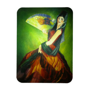 Spanisches Flamenco-Tänzergemälde Magnet