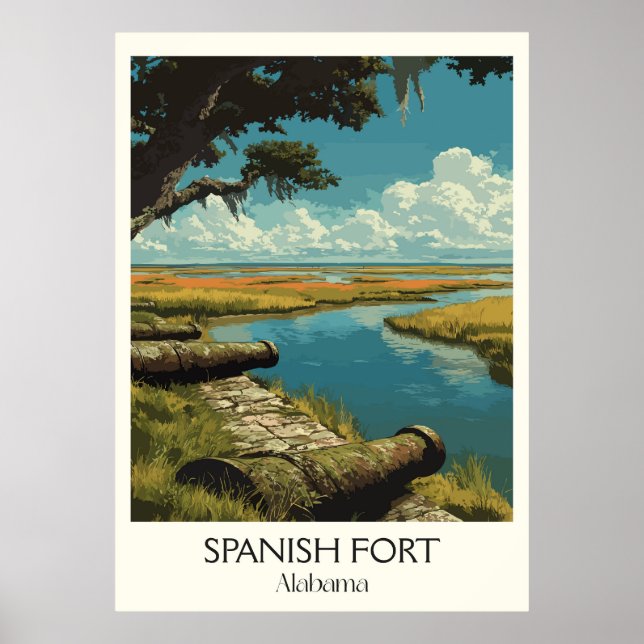 Spanisches Fort Alabama Feuchtgebiete Poster (Vorne)