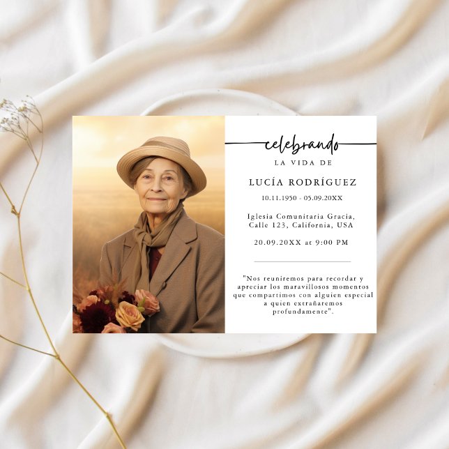 Spanisches Foto zur Beerdigung von Celebrando Einladung (Von Creator hochgeladen)