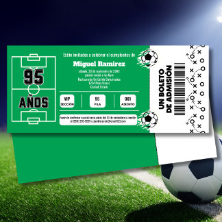 Spanisches Fußballspiel-Ticket für 95. Geburtstags Einladung