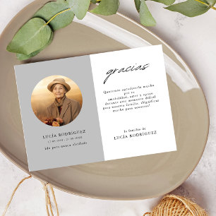 Spanisches Gracias Oval Foto Dankeskarte