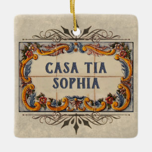 Spanisches Haus Unterschrift Keramik Ornament