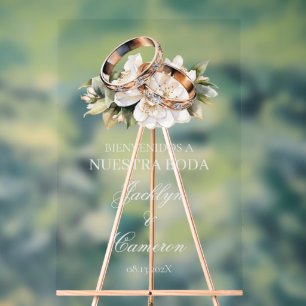 Spanisches Hochzeitsschild mit Ring Acrylschild
