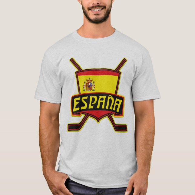 Spanisches Hockey-Logo mit Rückseite T-Shirt (Vorderseite)