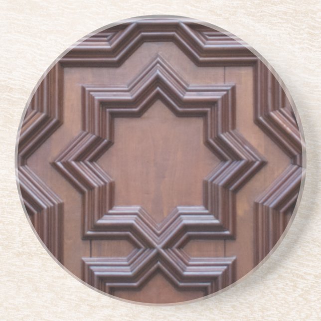 Spanisches Kirchentor Haus Gottes Tor zum Himmel Sandstein Untersetzer (Vorne)