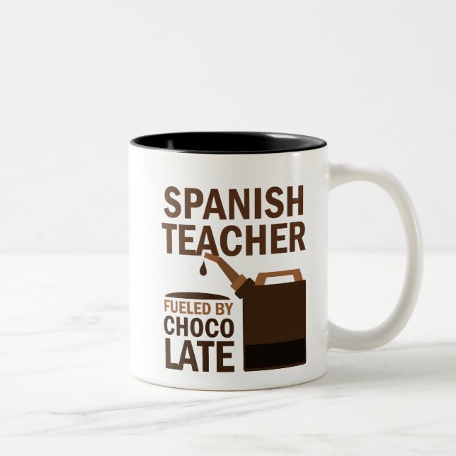 Spanisches Lehrer-(lustiges) Geschenk Zweifarbige Tasse (Rechts)
