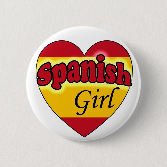 Spanisches Mädchen Button (Vorderseite)