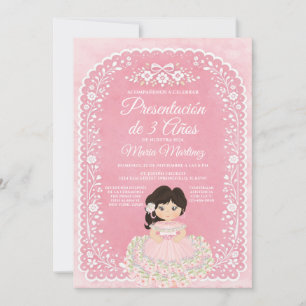 Spanisches Mädchen Pink Präsentation 3 Jahre Talav Einladung