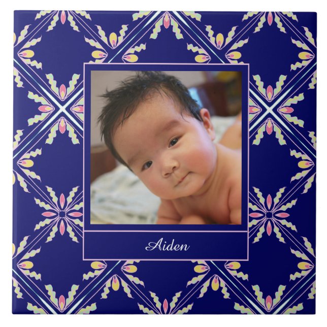 Spanisches Mittelmeerkundenspezifisches Foto des Fliese (Vorderseite)