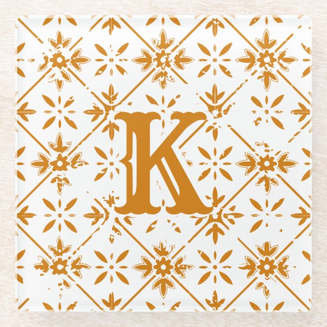 Spanisches Muster — Distressiver Schnitt | Glasuntersetzer (Vorderseite)